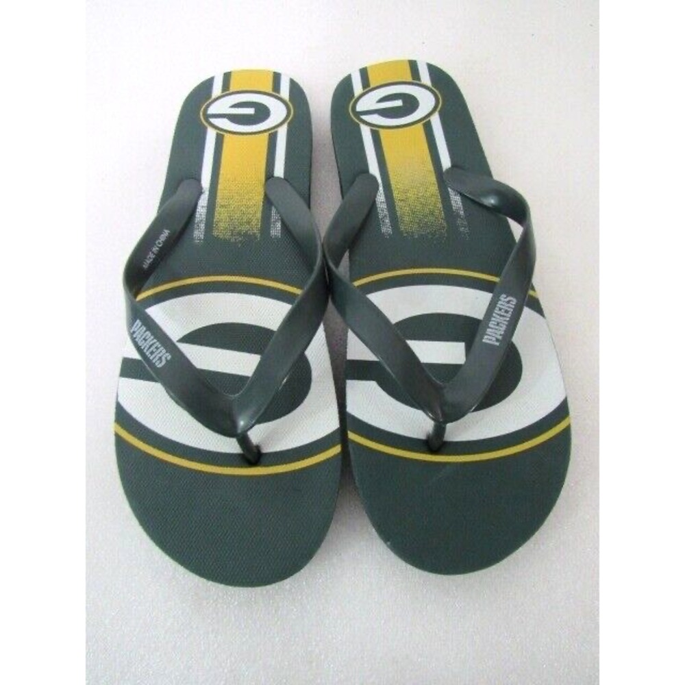 Green Bay Packers Women's Green Thong Flip Flop Sandals size 9
